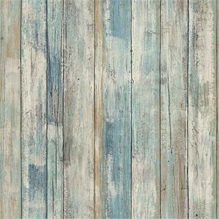 Roommates Roommates RMK9052WP Blue Distressed Wood Peel & Stick Wallpaper RMK9052WP